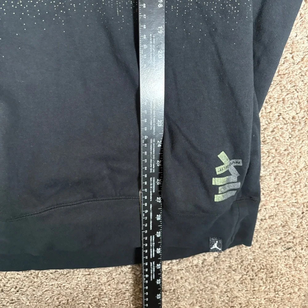 Jordan Mens Black Lime Green Halftone Graphic Pullover Hoodie XXL 833937-010